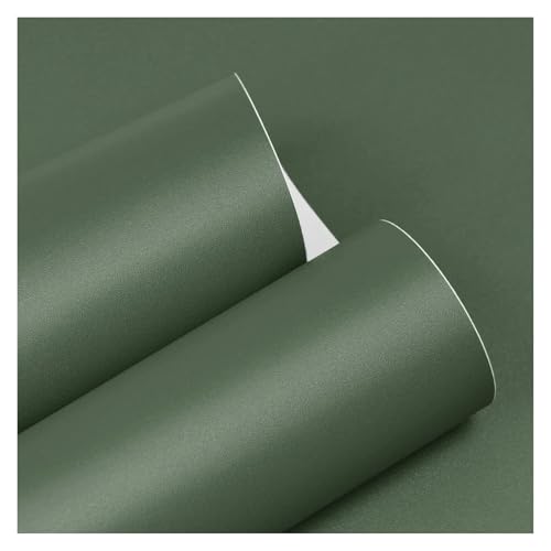 KHASCBNF Grüne Tapete, zum Abziehen und Aufkleben, modernes festes Kontaktpapier für Schränke, Schlafzimmer, Wand, wasserdicht, selbstklebend, Wanddekoration, 40 x 3 m, Grün von KHASCBNF