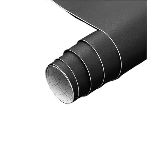 KHASCBNF Mattschwarze, selbstklebende und entfernbare Tapete, wasserdichtes Kontaktpapier für Schränke, Arbeitsplatten, Wandverkleidung für Wand (mattes Schwarz, 55 cm x 500 cm) von KHASCBNF