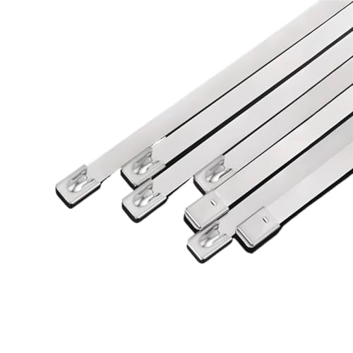 Kabelbinder Edelstahl 10 mm selbstsichernder Reißverschluss, Edelstahl-Krawatte, Metallreißverschluss, Mehrzweck-Befestigungskrawatte(20 pcs,10x500mm) von KHASCBNF
