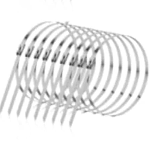 Kabelbinder Edelstahl Metall-Kabelbinder, 100 Stück, 4,6/7,9/10/12 Mm, Edelstahl 304, Mehrzweck Aus Metall(10mm(0.39inch),200mm(7.87inch)) von KHASCBNF