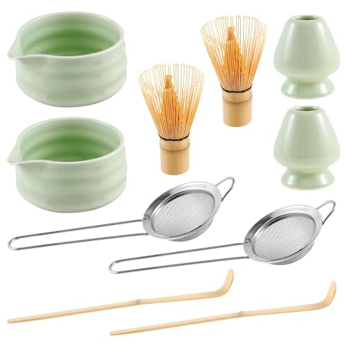 Matcha Tee Set 3/10-teiliges Matcha-Schneebesen-Set, entspannendes Schüssel-Set, sicherer Schüssel(Matcha Green) von KHASCBNF