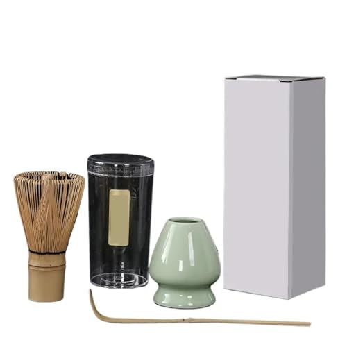 Matcha Tee Set 3 Stück/Set Teebürste Matcha Rührbürste Ständer Bestellwerkzeuge Stück Teelöffel Teebürstenhalter(Green) von KHASCBNF