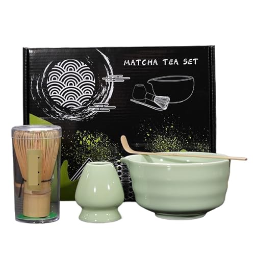 Matcha Tee Set 4/7 Stücke Matcha-herstellungsset Matcha-Pinsel Exquisite Matcha-Schüssel-Box Mit Schneebesen Prächtige Tee-Tools(4pcs Green) von KHASCBNF