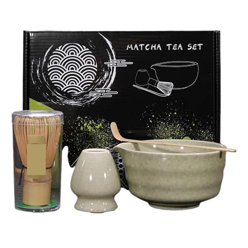 Matcha Tee Set 4/7 Stücke Matcha-herstellungsset Matcha-Pinsel Exquisite Matcha-Schüssel-Box Mit Schneebesen Prächtige Tee-Tools(4pcs Matcha Green) von KHASCBNF