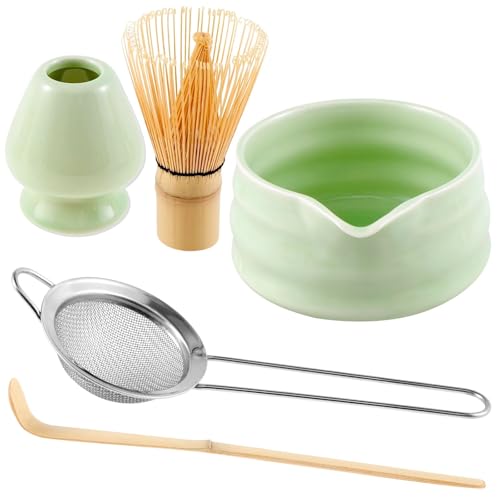 Matcha Tee Set 4PCS Matcha Tee-Set Sicher Schneebesen Teelöffel Tee Indoor Getränke Shop Tee-, der Werkzeuge Zubehör(E) von KHASCBNF