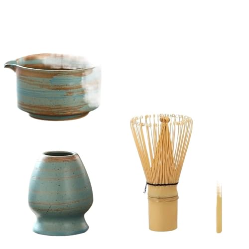 Matcha Tee Set 4PCS Matcha Tee-Set Sicher Schneebesen Teelöffel Tee-Sets Indoor Getränke Shop Tee-, der Werkzeuge Zubehör(Green) von KHASCBNF