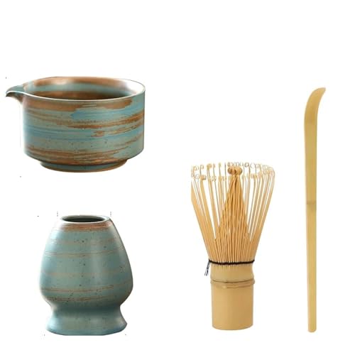 Matcha Tee Set 4PCS Matcha Tee-Set Sicher Schneebesen Teelöffel Tee-Sets Indoor Getränke Shop Tee-, der Werkzeuge Zubehör(Green) von KHASCBNF
