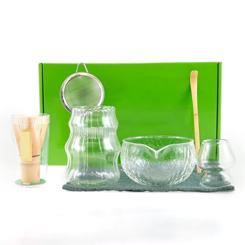 Matcha Tee Set 7-teiliges Matcha-Schneebesen-Set, klares Glas, Matcha-Tee-Set, Matcha-Zubereitungsset mit Matcha-Schüssel, Matcha-Tasse, Matcha-Schneebesen for Teeliebhaber Matcha Tee Set 7-teiliges Matcha-Schneebesen-Set, klares Glas, Matcha-Tee-Set, Matcha-Zubereitungsset mit Matcha-Schüssel, Matcha-Tasse, Matcha-Schneebesen for Teeliebhaber von KHASCBNF