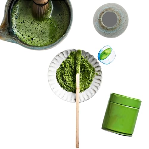 Matcha Tee Set Keramik-Matcha-Schüssel Und Schneebesen-Set, Robust, Elegant, Leicht Zu Reinigen, Matcha-Rührschüssel-Set, Hitzebeständig, Tee-Set(Kiln turns blue) von KHASCBNF