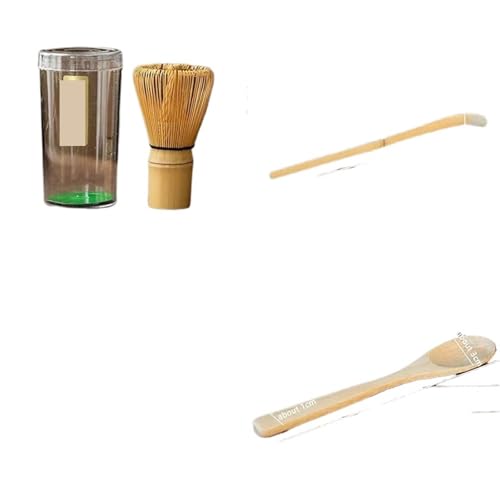 Matcha Tee Set Teeservice Matcha-Schneebesen (Chasen) Teelöffel und Schöpfkelle (Chashaku) Matcha-Set-Zubehör(B) von KHASCBNF
