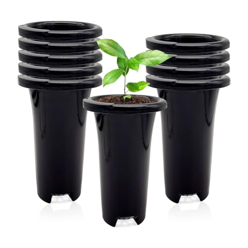 10Pcs Kunststoff Tiefe Gärtnerei Töpfe Dicke Stabile Hohe Baum Töpfe Wiederverwendbare Hohe Sämling Pflanze Container Töpfe Tiefe von KHDBNCO