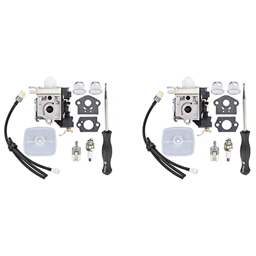 2X PB250 Vergaser for PB250LN PB-250 ES250 Laubbläser RB-K106 mit Luftfilter-Einstellwerkzeug, Kraftstoffleitung von KHDBNCO