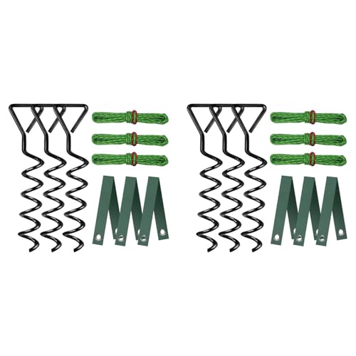 6X Baumpfahl-Set, robuste Spiral-Baumpfähle und Stützen for Begradigen von schiefen Bäumen und jungen Bäumen, Schwarz 6X Baumpfahl-Set, robuste Spiral-Baumpfähle und Stützen for Begradigen von schiefen Bäumen und jungen Bäumen, Schwarz von KHDBNCO