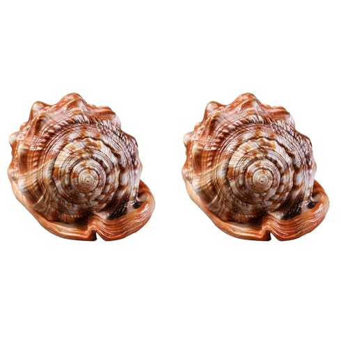 Natürlichen Mund Helm Conch Shell Korallen Meer Schnecke Fisch Tank Schmücken Ornament 2Pcs von KHDBNCO
