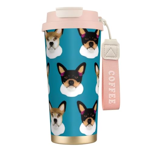 KHDKLXOHZ Dogs Print Reisebecher mit auslaufsicherem Deckel und Strohhalm, isolierter Kaffeebecher, doppelwandig, Vakuum-Edelstahl-Thermobecher für heiße und kalte Getränke, 500 ml KHDKLXOHZ Dogs Print Reisebecher mit auslaufsicherem Deckel und Strohhalm, isolierter Kaffeebecher, doppelwandig, Vakuum-Edelstahl-Thermobecher für heiße und kalte Getränke, 500 ml von KHDKLXOHZ