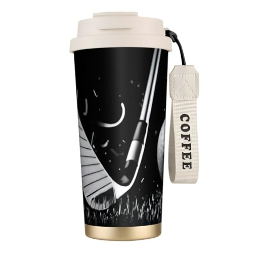 KHDKLXOHZ Reisebecher mit auslaufsicherem Deckel und Strohhalm, isolierter Kaffeetasse, doppelwandiger Vakuum-Edelstahl-Thermobecher für heiße und kalte Getränke, Schwarz und Weiß, 500 ml KHDKLXOHZ Reisebecher mit auslaufsicherem Deckel und Strohhalm, isolierter Kaffeetasse, doppelwandiger Vakuum-Edelstahl-Thermobecher für heiße und kalte Getränke, Schwarz und Weiß, 500 ml von KHDKLXOHZ