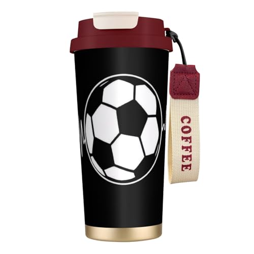 KHDKLXOHZ Thermobecher mit Aufschrift "I Love Soccer Print", 500 ml, mit auslaufsicherem Deckel und Strohhalm, isolierter Kaffeebecher, doppelwandiger Vakuum-Edelstahl-Thermobecher für heiße und kalte KHDKLXOHZ Thermobecher mit Aufschrift "I Love Soccer Print", 500 ml, mit auslaufsicherem Deckel und Strohhalm, isolierter Kaffeebecher, doppelwandiger Vakuum-Edelstahl-Thermobecher für heiße und kalte von KHDKLXOHZ