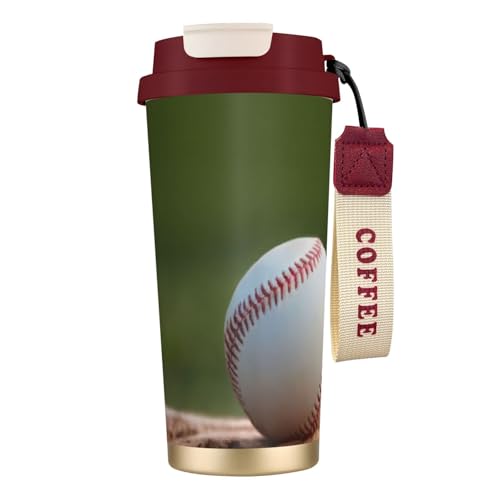 KHDKLXOHZ Thermobecher mit Baseball-Aufdruck, 500 ml, mit auslaufsicherem Deckel und Strohhalm, isolierter Kaffeebecher, doppelwandiger Vakuum-Edelstahl-Thermobecher für heiße und kalte Getränke KHDKLXOHZ Thermobecher mit Baseball-Aufdruck, 500 ml, mit auslaufsicherem Deckel und Strohhalm, isolierter Kaffeebecher, doppelwandiger Vakuum-Edelstahl-Thermobecher für heiße und kalte Getränke von KHDKLXOHZ
