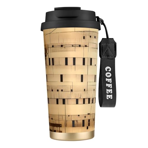 KHDKLXOHZ Thermobecher mit Musiknoten-Druck, 500 ml, mit auslaufsicherem Deckel und Strohhalm, isolierter Kaffeebecher, doppelwandiger Vakuum-Edelstahl-Thermobecher für heiße und kalte Getränke KHDKLXOHZ Thermobecher mit Musiknoten-Druck, 500 ml, mit auslaufsicherem Deckel und Strohhalm, isolierter Kaffeebecher, doppelwandiger Vakuum-Edelstahl-Thermobecher für heiße und kalte Getränke von KHDKLXOHZ