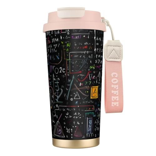 KHDKLXOHZ Thermobecher mit mathematischem Formelaufdruck, auslaufsicherer Deckel und Strohhalm, isolierter Kaffeebecher, doppelwandiger Vakuum-Edelstahl-Thermobecher für heiße und kalte Getränke, 500 KHDKLXOHZ Thermobecher mit mathematischem Formelaufdruck, auslaufsicherer Deckel und Strohhalm, isolierter Kaffeebecher, doppelwandiger Vakuum-Edelstahl-Thermobecher für heiße und kalte Getränke, 500 von KHDKLXOHZ