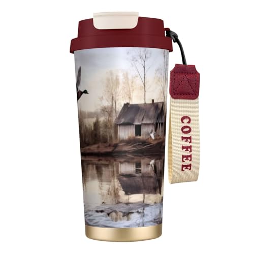 Mallard Ducks Print Reisebecher mit auslaufsicherem Deckel und Strohhalm, isolierter Kaffeebecher, doppelwandiger Vakuum-Edelstahl-Thermobecher für heiße und kalte Getränke, 500 ml Mallard Ducks Print Reisebecher mit auslaufsicherem Deckel und Strohhalm, isolierter Kaffeebecher, doppelwandiger Vakuum-Edelstahl-Thermobecher für heiße und kalte Getränke, 500 ml von KHDKLXOHZ