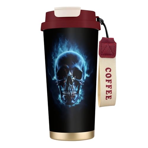 Reisebecher mit auslaufsicherem Deckel und Strohhalm, isolierter Kaffeebecher, doppelwandig, vakuumierter Edelstahl-Thermobecher für heiße und kalte Getränke, 500 ml Reisebecher mit auslaufsicherem Deckel und Strohhalm, isolierter Kaffeebecher, doppelwandig, vakuumierter Edelstahl-Thermobecher für heiße und kalte Getränke, 500 ml von KHDKLXOHZ