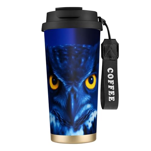 Reisebecher mit auslaufsicherem Deckel und Strohhalm, isolierter Kaffeebecher, doppelwandiger Vakuum-Edelstahl-Thermobecher für heiße und kalte Getränke, 500 ml Reisebecher mit auslaufsicherem Deckel und Strohhalm, isolierter Kaffeebecher, doppelwandiger Vakuum-Edelstahl-Thermobecher für heiße und kalte Getränke, 500 ml von KHDKLXOHZ