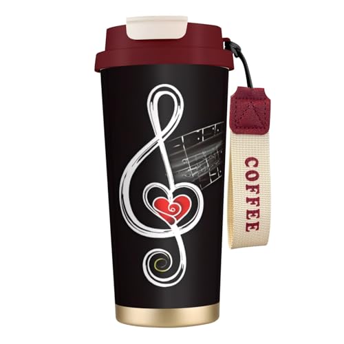 Reisebecher mit auslaufsicherem Deckel und Strohhalm, isolierter Kaffeebecher, doppelwandiger Vakuum-Edelstahl-Thermobecher für heiße und kalte Getränke, 500 ml Reisebecher mit auslaufsicherem Deckel und Strohhalm, isolierter Kaffeebecher, doppelwandiger Vakuum-Edelstahl-Thermobecher für heiße und kalte Getränke, 500 ml von KHDKLXOHZ