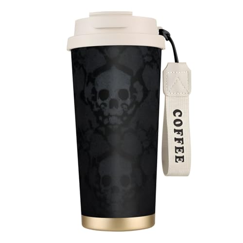 Thermobecher mit Gothic-Tapeten-Motiv, 500 ml, mit auslaufsicherem Deckel und Strohhalm, isolierter Kaffeebecher, doppelwandiger Vakuum-Edelstahl-Thermobecher für heiße und kalte Getränke Thermobecher mit Gothic-Tapeten-Motiv, 500 ml, mit auslaufsicherem Deckel und Strohhalm, isolierter Kaffeebecher, doppelwandiger Vakuum-Edelstahl-Thermobecher für heiße und kalte Getränke von KHDKLXOHZ