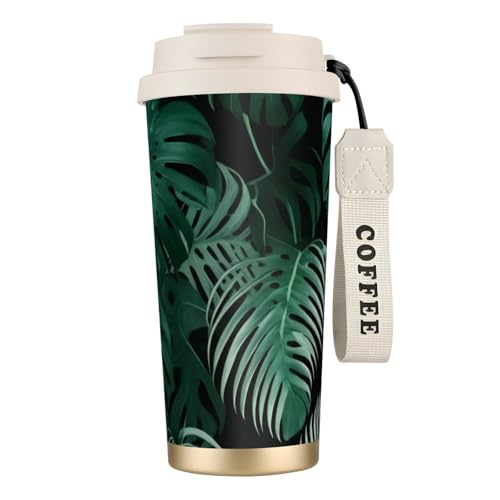 Thermobecher mit auslaufsicherem Deckel und Strohhalm, isolierter Kaffeebecher, doppelwandiger Vakuum-Edelstahl-Thermobecher für heiße und kalte Getränke Thermobecher mit auslaufsicherem Deckel und Strohhalm, isolierter Kaffeebecher, doppelwandiger Vakuum-Edelstahl-Thermobecher für heiße und kalte Getränke von KHDKLXOHZ