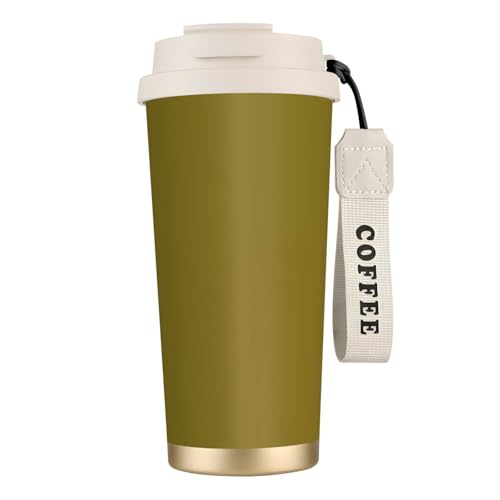 Thermobecher mit auslaufsicherem Deckel und Strohhalm, isolierter Kaffeebecher, doppelwandiger Vakuum-Edelstahl-Thermobecher für heiße und kalte Getränke Thermobecher mit auslaufsicherem Deckel und Strohhalm, isolierter Kaffeebecher, doppelwandiger Vakuum-Edelstahl-Thermobecher für heiße und kalte Getränke von KHDKLXOHZ