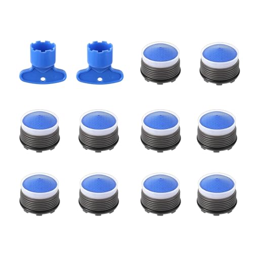 10 Strahlregler für Wasserhähne,Wasserhahn Luftsprudler WasserhahnSieb Spritzaufsatz Küchenspüle Luftsprudler Belüftungs Wasserhahn Einsatz Passend (Blau, M16.5mm) von KHDULQ
