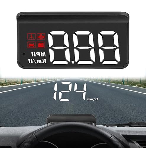 KHDWOB Head Up Display Auto für Renault Espace Duster Dokker, Digitaler Geschwindigkeitsmesser Mit OBD2 & GPS, HUD Für Windschutzscheibe Warnung Vor überschreitung,A von KHDWOB