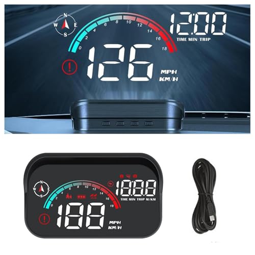 KHDWOB Head Up Display Auto für Toyota Camry AurisAygo Yaris Corolla Supra Highlander, Digitaler Geschwindigkeitsmesser Mit OBD2 & GPS, HUD Für Windschutzscheibe Warnung Vor überschreitung,B von KHDWOB