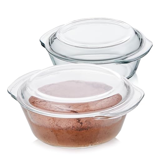 KHG Auflaufformen aus Glas mit Deckel 2er Set 1,5 Liter Rund für kalte & warme Speisen, spülmaschinenfest, mikrowellengeeignet, Glasbräter Glasform Backform, 23x10x21 cm KHG Auflaufformen aus Glas mit Deckel 2er Set 1,5 Liter Rund für kalte & warme Speisen, spülmaschinenfest, mikrowellengeeignet, Glasbräter Glasform Backform, 23x10x21 cm von KHG