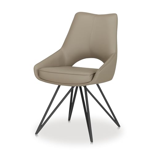 KHG Esszimmerstuhl Küchenstuhl mit extra Dicker Polsterung - Moderner Polsterstuhl Kunstleder pflegeleicht, Metallgestell bis 120 kg belastbar Stuhl für Küche & Wohnzimmer - Cappuccino KHG Esszimmerstuhl Küchenstuhl mit extra Dicker Polsterung - Moderner Polsterstuhl Kunstleder pflegeleicht, Metallgestell bis 120 kg belastbar Stuhl für Küche & Wohnzimmer - Cappuccino von KHG