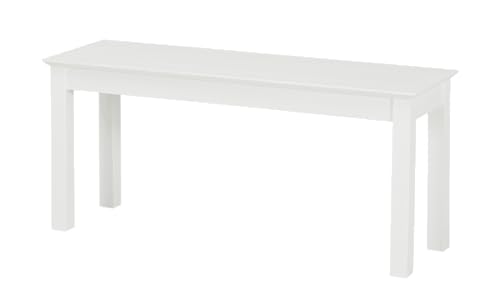 KHG Holzbank Sitzbank Flur Garderobenbank Schuhbank 101x45x32 cm - Kiefer Holz Massiv bis 100 kg belastbar - Landhausstil weiß lackiert KHG Holzbank Sitzbank Flur Garderobenbank Schuhbank 101x45x32 cm - Kiefer Holz Massiv bis 100 kg belastbar - Landhausstil weiß lackiert von KHG