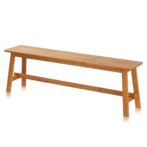 KHG Holzbank Sitzbank Flur Garderobenbank Schuhbank 140x45x29 cm - Eiche Holz Massiv bis 200 kg belastbar - Bettbank Landhausstil geölt KHG Holzbank Sitzbank Flur Garderobenbank Schuhbank 140x45x29 cm - Eiche Holz Massiv bis 200 kg belastbar - Bettbank Landhausstil geölt von KHG
