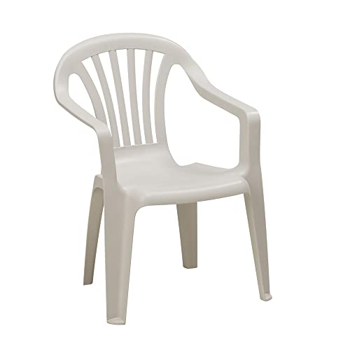 KHG Kinderstuhl mit Armlehne in Weiß, Gartenstuhl, Sessel für Kinder mit 27 cm Sitzhöhe | aus Kunststoff stapelbar, kippsicher, wetterbeständig | Sitzgelegenheit für Innen- und Außenbereich von KHG