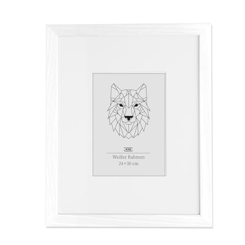 KHG Massivholz-Bilderrahmen lackiert mit stabilem Glas und Passepartout, Holzrahmen, Ideal für Portraits, Urkunden, Poster, Puzzles & Collagen - Weiß, 24x30 cm KHG Massivholz-Bilderrahmen lackiert mit stabilem Glas und Passepartout, Holzrahmen, Ideal für Portraits, Urkunden, Poster, Puzzles & Collagen - Weiß, 24x30 cm von KHG