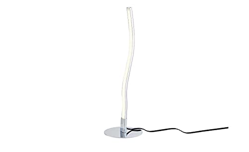 KHG | Moderne Tischlampe in Farbe Silber aus Kunststoff | Maße: 11,0cm x 35,0cm | LED-Tischleuchte mit einem zeitlosen Design | EnergiesparsameTischleuchte | Bedingung über Kippschalter von KHG