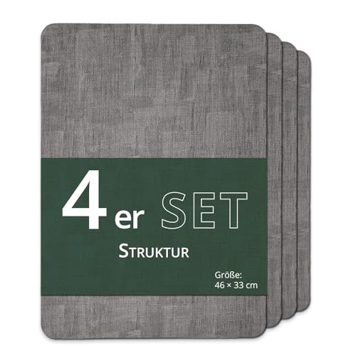 KHG Platzmatte 4er Set Dunkelgrau Platzset aus Polyester Struktur, strapazierfähig, hitzebeständig, abwaschbar, rutschfest, Platzdeckchen 46x33 cm KHG Platzmatte 4er Set Dunkelgrau Platzset aus Polyester Struktur, strapazierfähig, hitzebeständig, abwaschbar, rutschfest, Platzdeckchen 46x33 cm von KHG