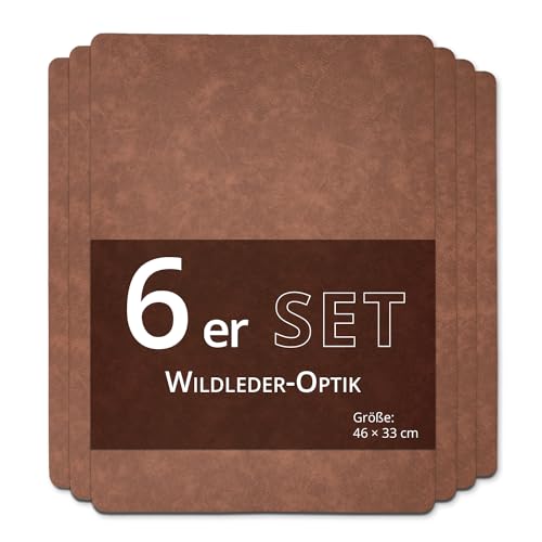 KHG Platzmatte 6er Set Braun Platzset aus Polyester Wildleder-Optik, strapazierfähig, hitzebeständig, abwaschbar, rutschfest, Platzdeckchen 46x33 cm KHG Platzmatte 6er Set Braun Platzset aus Polyester Wildleder-Optik, strapazierfähig, hitzebeständig, abwaschbar, rutschfest, Platzdeckchen 46x33 cm von KHG
