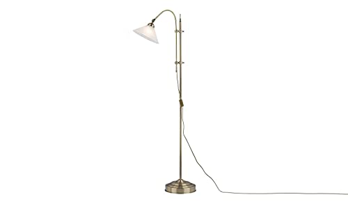KHG | Stehlampe in Farbe Gold mit Lampenschirm aus Glas | Leuchtmittelfassung: E27 | Maße: 26,0cm B x 175,0cm H | Funktion: Zeitlos Klassische Stehleuchte altmessing in Antik-Optik KHG | Stehlampe in Farbe Gold mit Lampenschirm aus Glas | Leuchtmittelfassung: E27 | Maße: 26,0cm B x 175,0cm H | Funktion: Zeitlos Klassische Stehleuchte altmessing in Antik-Optik von KHG