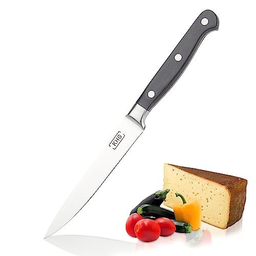 KHG Universalmesser Messer Küchenmesser | 12,7 cm Klinge aus rostfreiem Stahl | ergonomischer Griff mit Fingerschutz, 3-fach vernietet von KHG