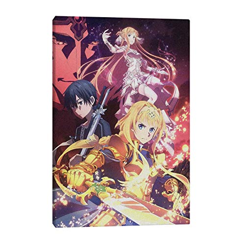 DIY 5D Diamant Malerei Kit 5D Diamantkunst,Schwertkunst online Alicization SAO Anime Poster Poster Leinwand Wandkunst Dekoration Drucke für Home Schlafzimmer Dekor Malerei von KHGKF