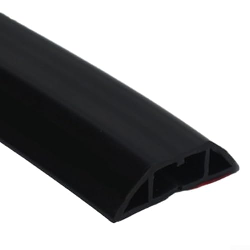 1 m weiche PVC-Kabelabdeckung hält Kabel sicher und organisiert in Häusern, Büros und Fitnessstudios (schwarz) von KHIronHive