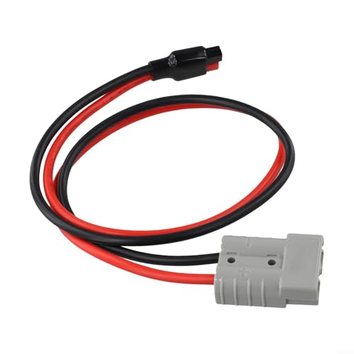 10 AWG Strom-Verlängerungskabel, 50 A auf 45 A, Batterieklemmen-Stecker, robuster verzinnter Kupferdraht mit schwer entflammbarem Gehäuse, 60 cm Länge von KHIronHive