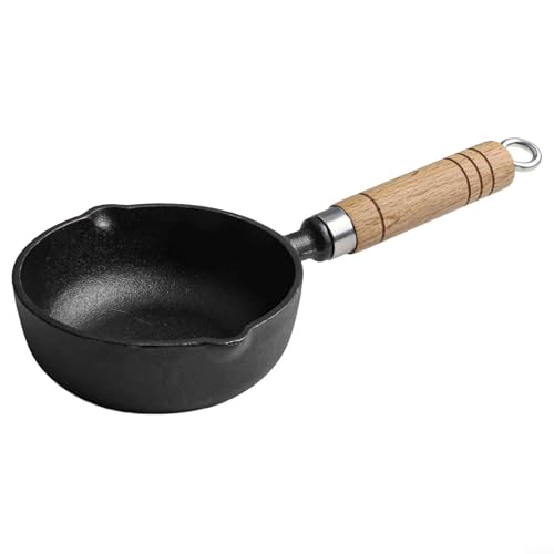 13 cm tragbare Gusseisen-Bratpfanne für Induktionsherd, Herd und Grill, unbeschichtet, um Würzen zu ermöglichen und eine gleichmäßige Wärmeverteilung zu liefern von KHIronHive