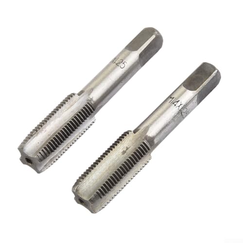 2 Stück HSS Kegel & Gewindebohrer Rechtsgewinde für M14 x 1 25 mm metrische Gewindewerkzeuge mit 14 mm x 1 25 mm Steigung für die Bearbeitung von KHIronHive